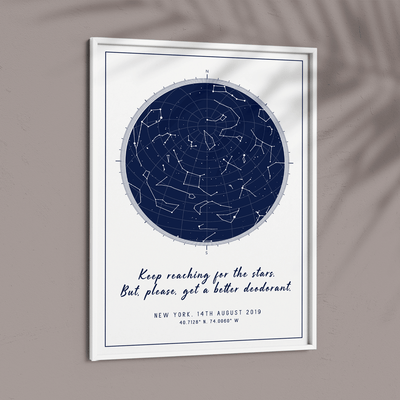 Custom Star Map - Navy Blue - Modern Nook At You  