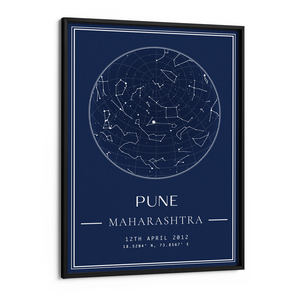 Custom Star Map - Navy Blue - Classic Nook At You Matte Paper Black Frame