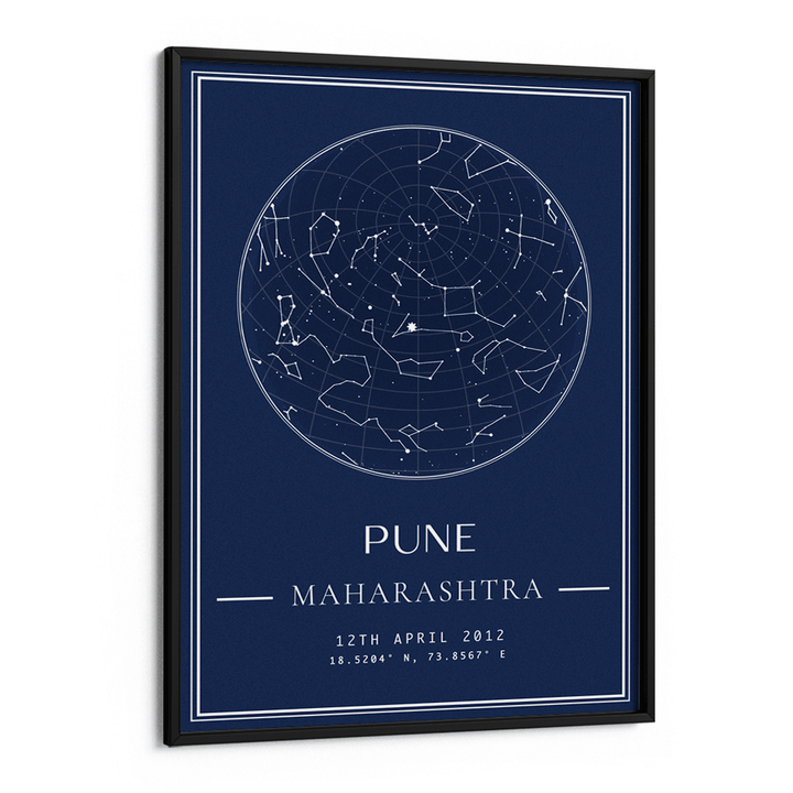 Custom Star Map - Navy Blue - Classic Nook At You Matte Paper Black Frame