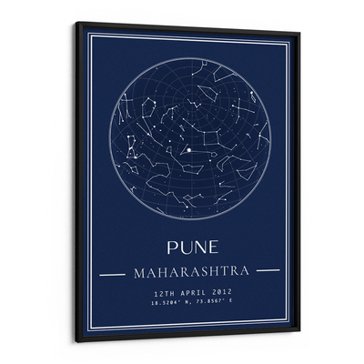 Custom Star Map - Navy Blue - Classic Nook At You Matte Paper Black Frame