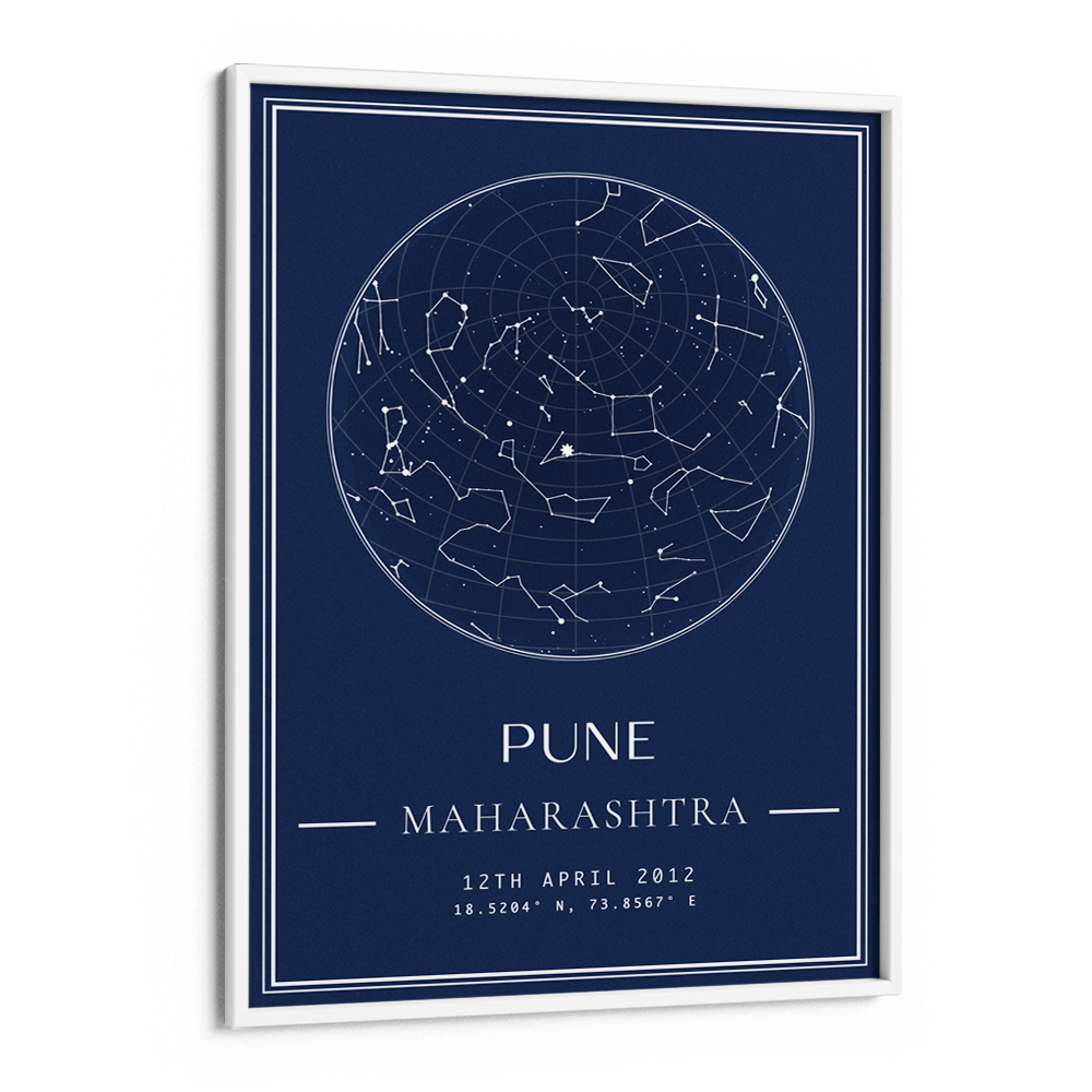 Custom Star Map - Navy Blue - Classic Nook At You Matte Paper White Frame