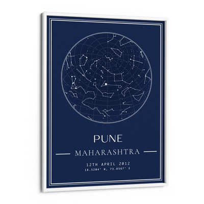 Custom Star Map - Navy Blue - Classic Nook At You Matte Paper White Frame