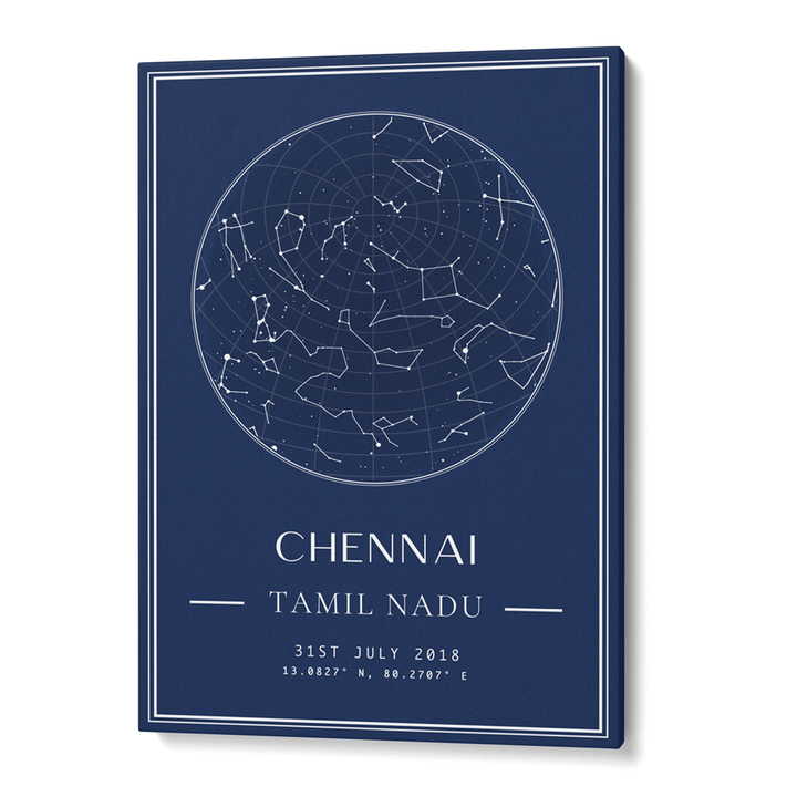 Custom Star Map - Navy Blue - Classic Nook At You Canvas Gallery Wrap