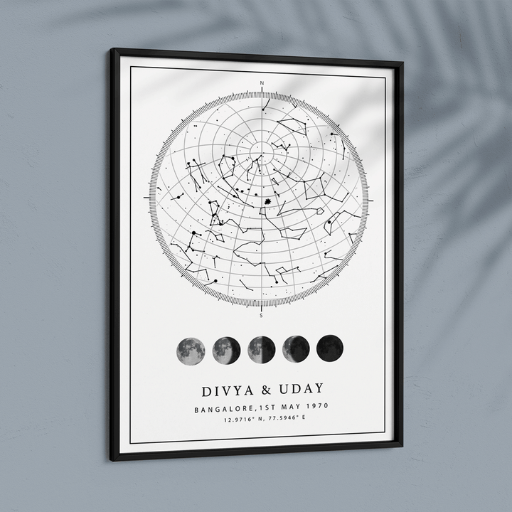 Custom Star Map - White - Lunar Nook At You  