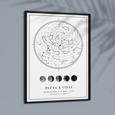 Custom Star Map - White - Lunar Nook At You  