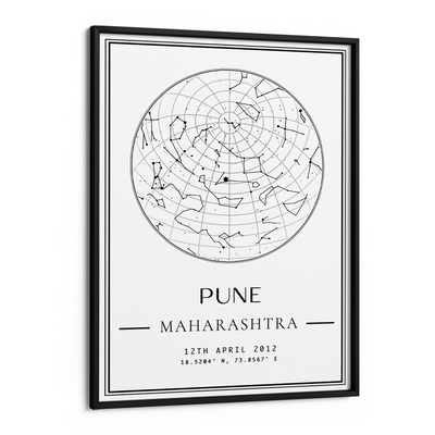 Custom Star Map - White - Classic Nook At You Matte Paper Black Frame
