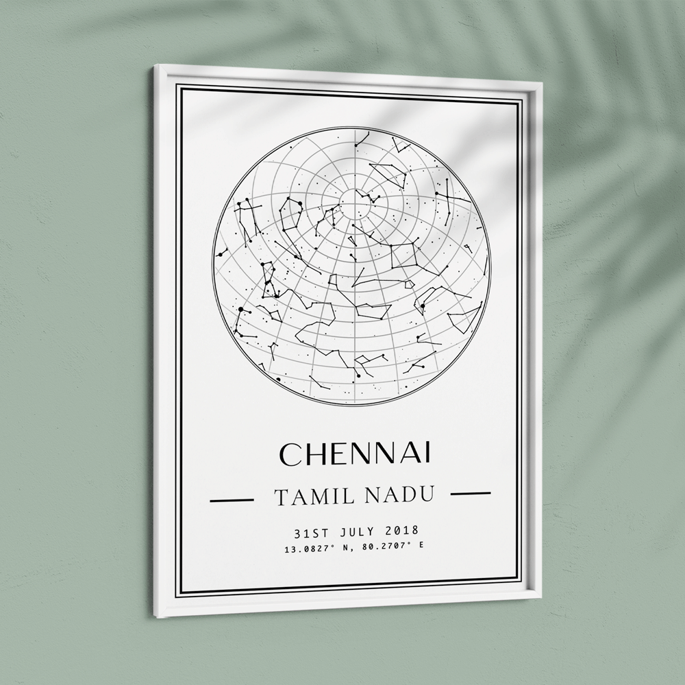 Custom Star Map - White - Classic Nook At You  