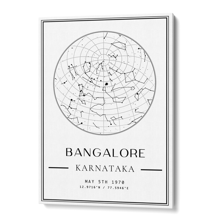 Custom Star Map - White - Classic Nook At You Canvas Gallery Wrap