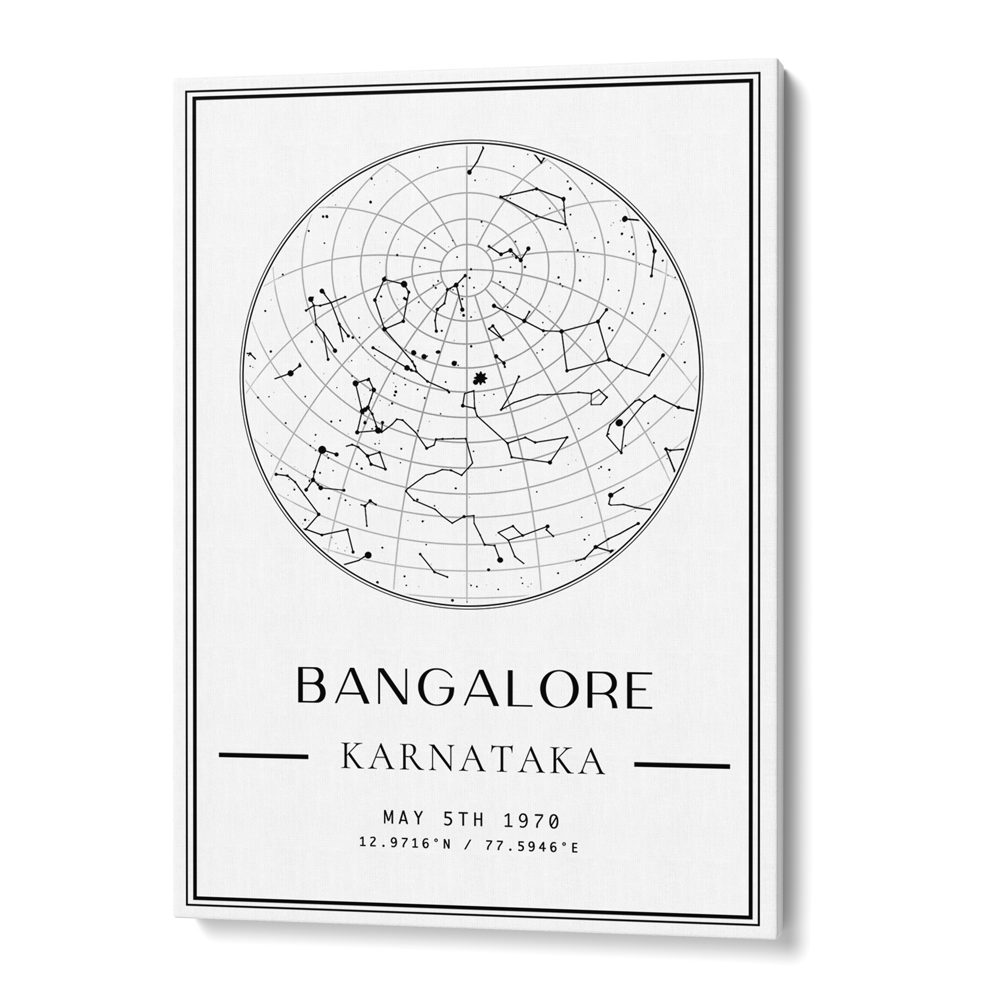 Custom Star Map - White - Classic Nook At You Canvas Gallery Wrap