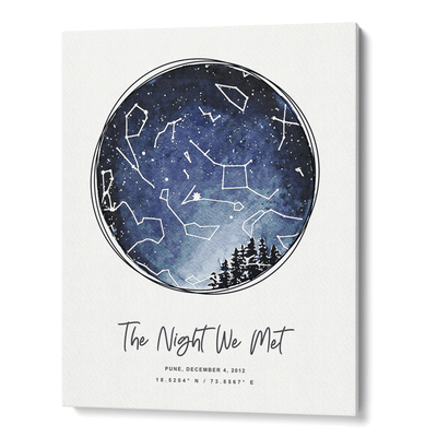 Custom Star Map - Starry Night Nook At You Canvas Gallery Wrap