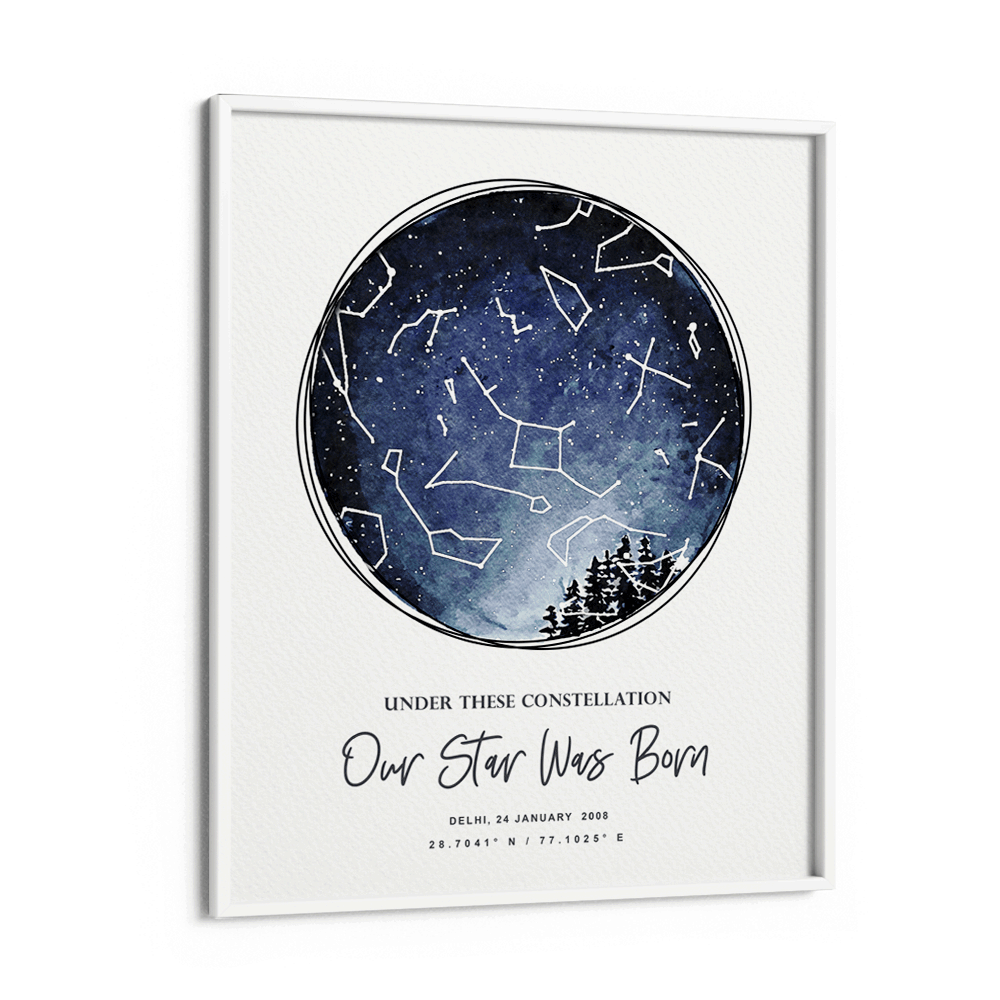 Custom Star Map - Starry Night Nook At You Matte Paper White Frame