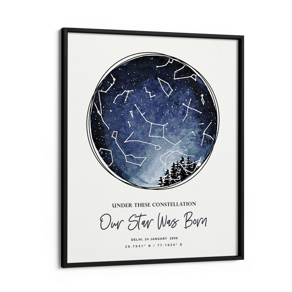 Custom Star Map - Starry Night Nook At You Matte Paper Black Frame