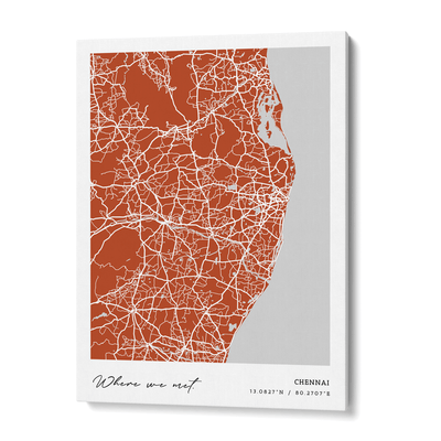 Map Art - Burnt Orange - Modern #1 Nook At You Canvas Gallery Wrap
