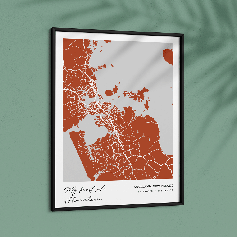 Map Art - Burnt Orange - Modern #1 Nook At You  