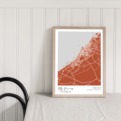 Map Art - Burnt Orange - Modern #1 Nook At You  