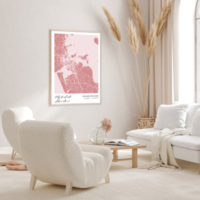 Map Art - Baby Pink - Modern #1 Nook At You  