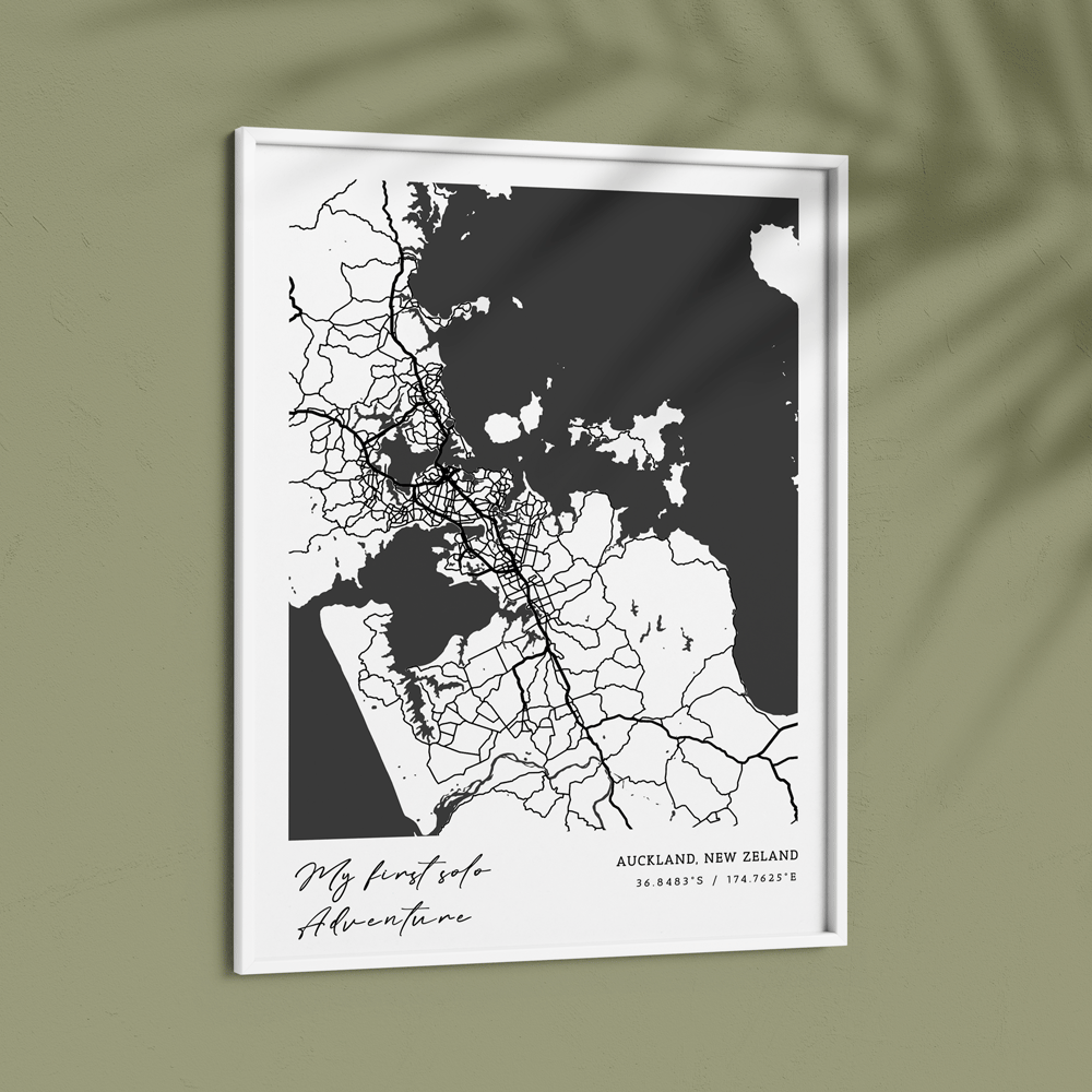 Custom Map White Customizable Black and White City Maps: The Perfect Gift for Him & Her ...