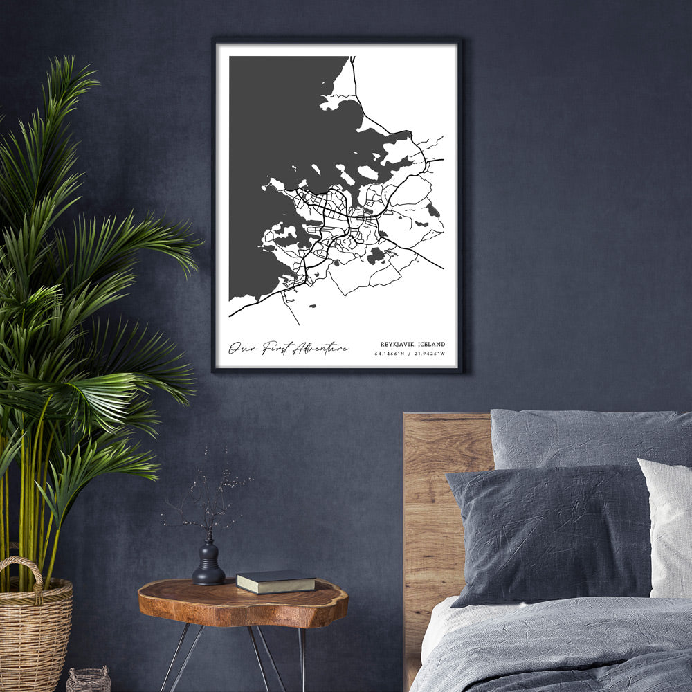 Custom Map White Customizable Black and White City Maps: The Perfect Gift for Him & Her ...