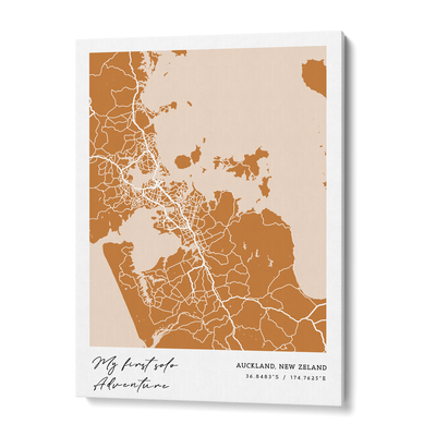 Map Art - Amber - Modern #1 Nook At You Canvas Gallery Wrap