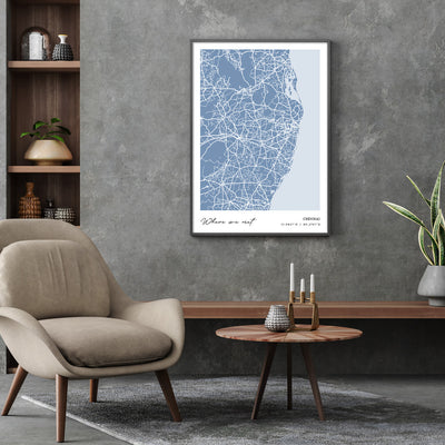 Map Art - Powder Blue - Modern #1 Nook At You  