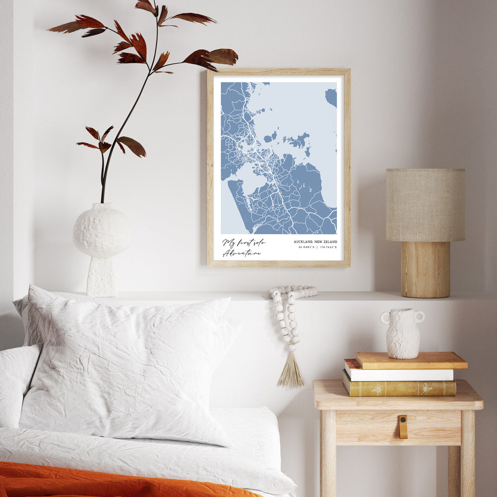 Map Art - Powder Blue - Modern #1 Nook At You  