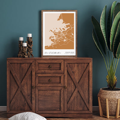 Map Art - Amber - Modern #1 Nook At You  