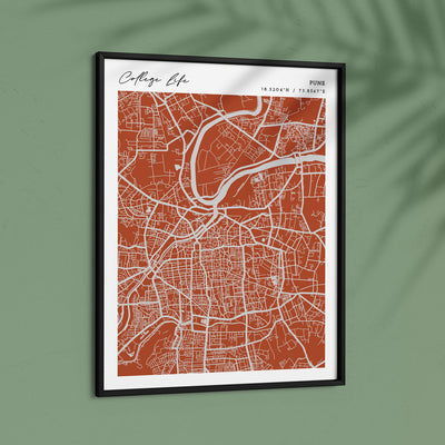 Map Art - Burnt Orange - Modern #2 Nook At You  