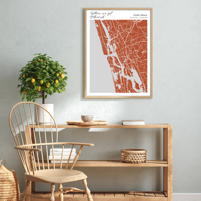 Map Art - Burnt Orange - Modern #2 Nook At You  