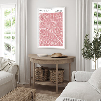 Map Art - Baby Pink - Modern #2 Nook At You  