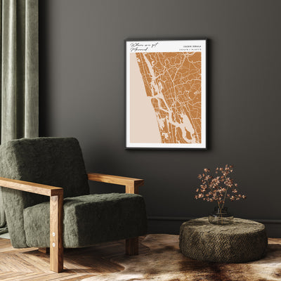 Map Art - Mustard - Modern #2 Nook At You  