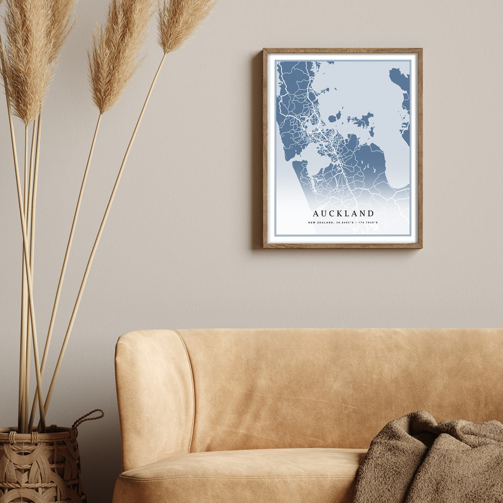 Map Art - Powder Blue - Classic Nook At You  