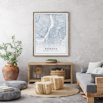 Map Art - Powder Blue - Classic Nook At You  