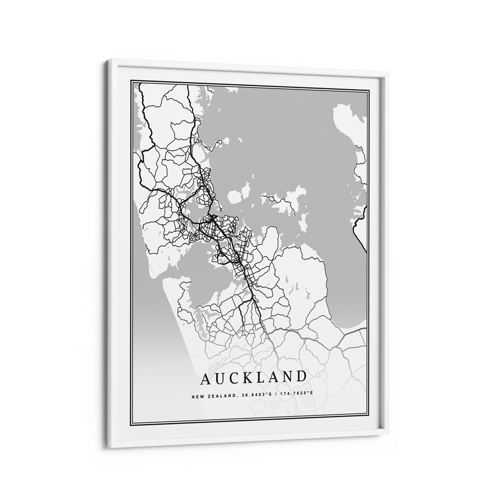 Map Art - White - Classic Nook At You Matte Paper White Frame