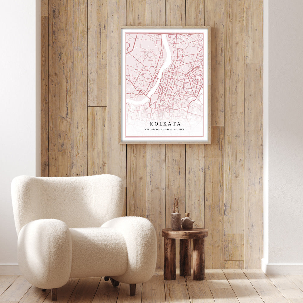 Map Art - Baby Pink - Classic Nook At You  