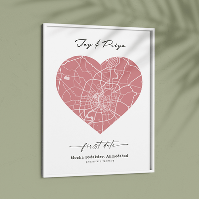 Map Art - Baby Pink - Love Nook At You  