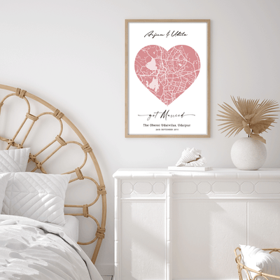 Map Art - Baby Pink - Love Nook At You  