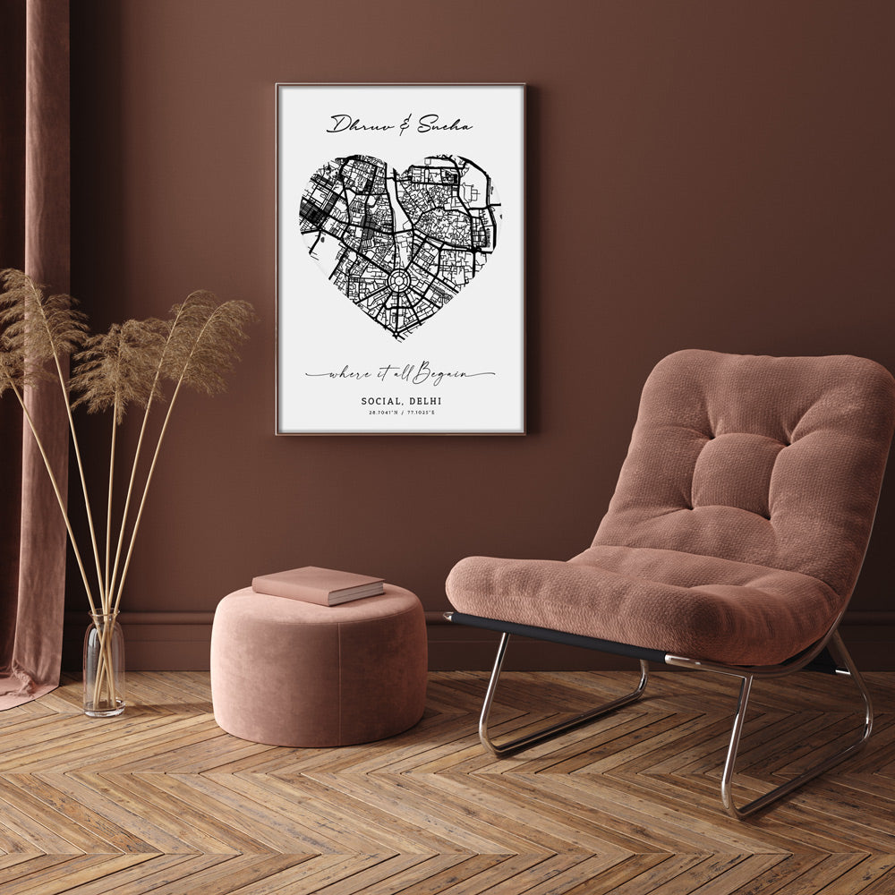 Map Art - White - Love Nook At You  