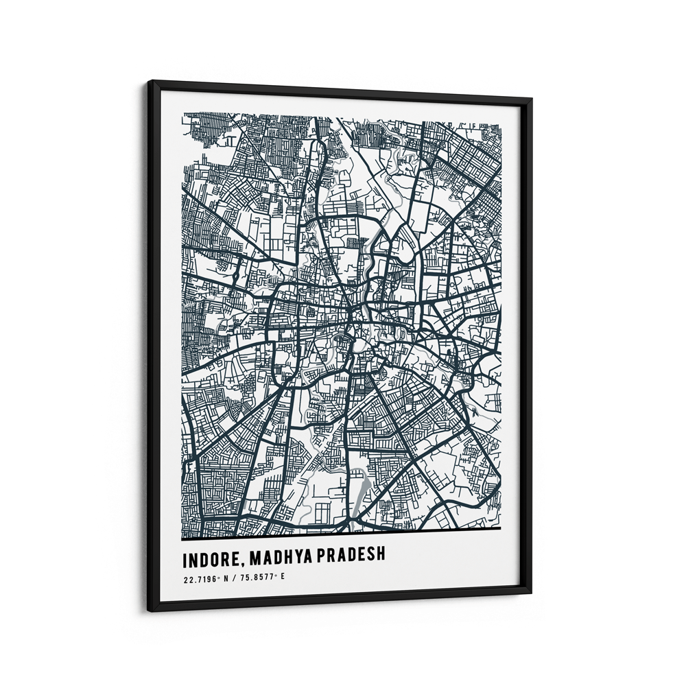 Map Art - Deep Blue - Pantone Nook At You Matte Paper Black Frame