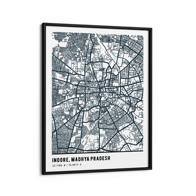 Map Art - Deep Blue - Pantone Nook At You Matte Paper Black Frame