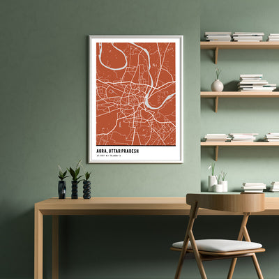 Map Art - Burnt Orange - Pantone Nook At You  
