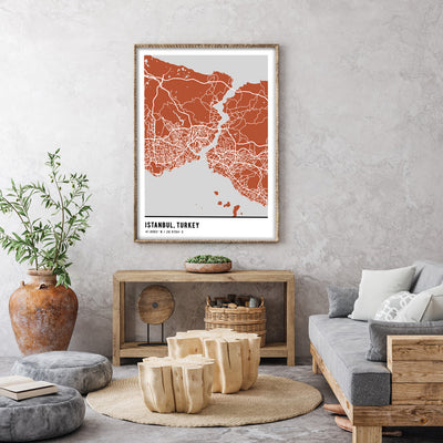 Map Art - Burnt Orange - Pantone Nook At You  