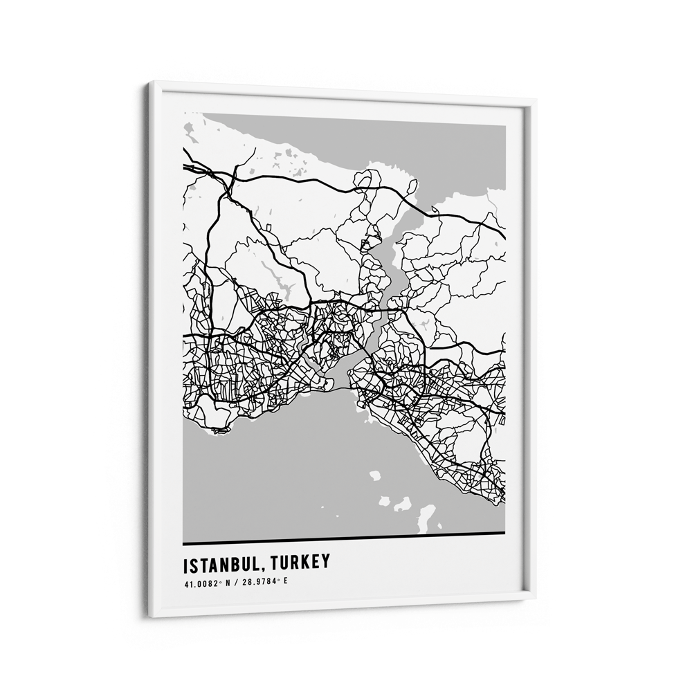 Map Art - White - Pantone Nook At You Matte Paper White Frame