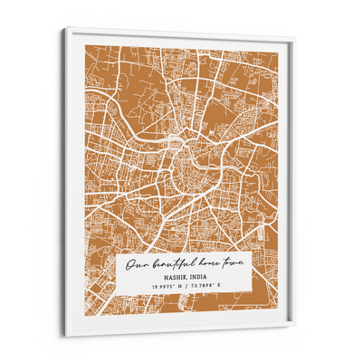 Map Art - Mustard - The Executive Nook At You Matte Paper White Frame