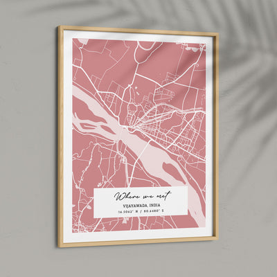 Map Art - Baby Pink - The Executive Nook At You  