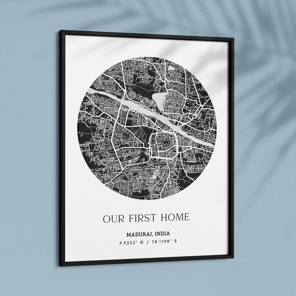 Map Art - Slate Grey - The Minimalist Nook At You  