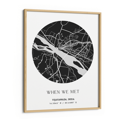 Map Art - Slate Grey - The Minimalist Nook At You Matte Paper Wooden Frame
