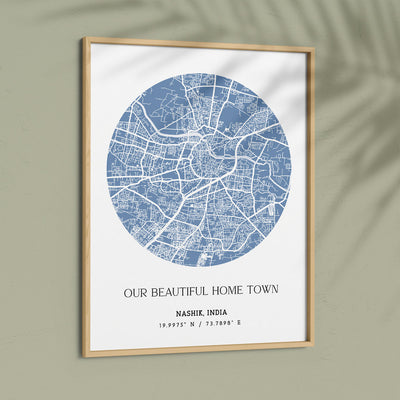 Map Art - Powder Blue - The Minimalist Nook At You  