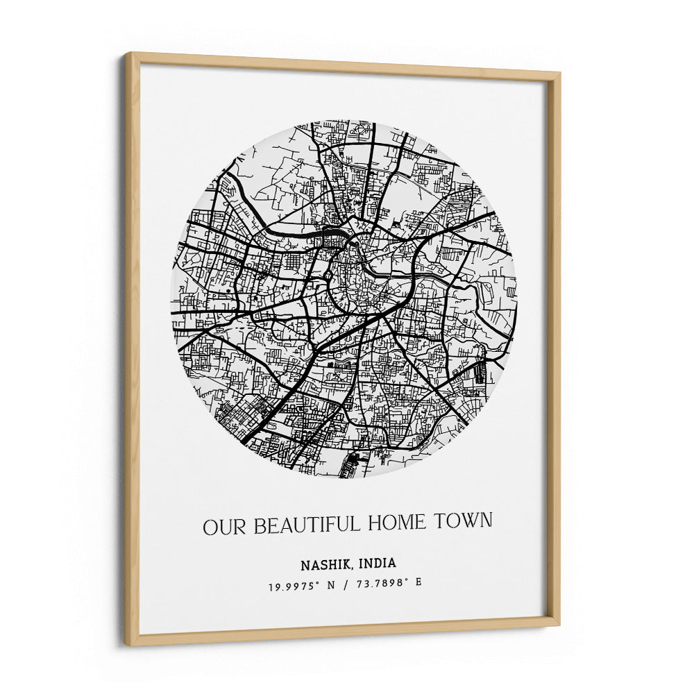 Map Art - White - The Minimalist Nook At You Matte Paper Wooden Frame