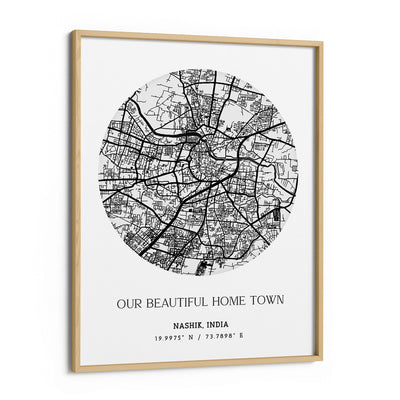 Map Art - White - The Minimalist Nook At You Matte Paper Wooden Frame