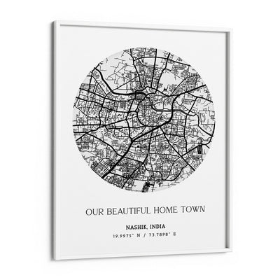 Map Art - White - The Minimalist Nook At You Matte Paper White Frame